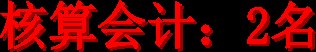 核算会计：2名