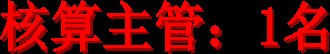 核算主管：1名
